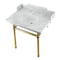 Kingston Brass 30 Carrara Marble Console Sink with Brass Legs, Marble WhiteBrushed Brass LMS3030MB7 - alternate 1